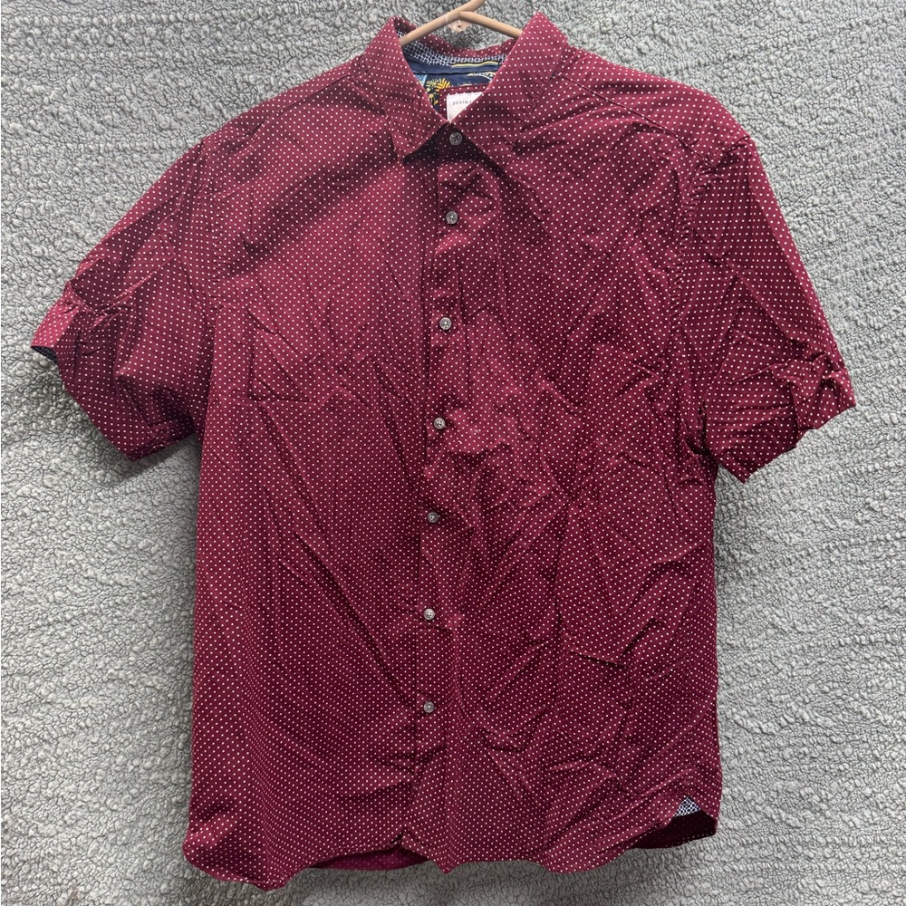 Denim & Flower Maroon Polka Dot Casual Shirt